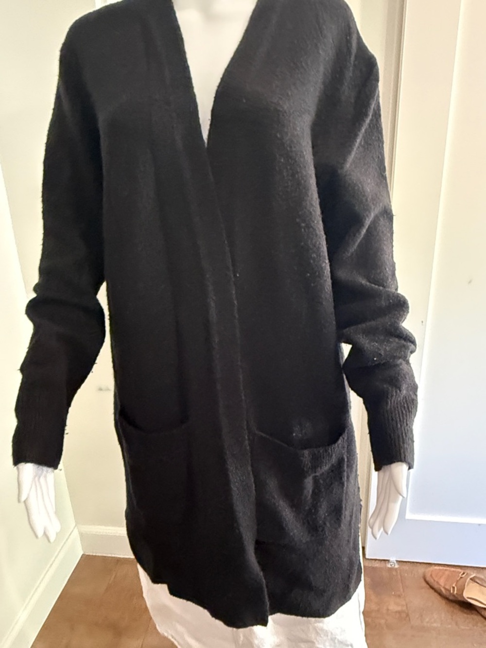 Madewell Black Women's Open-Front Pocket Sweater Cardigan